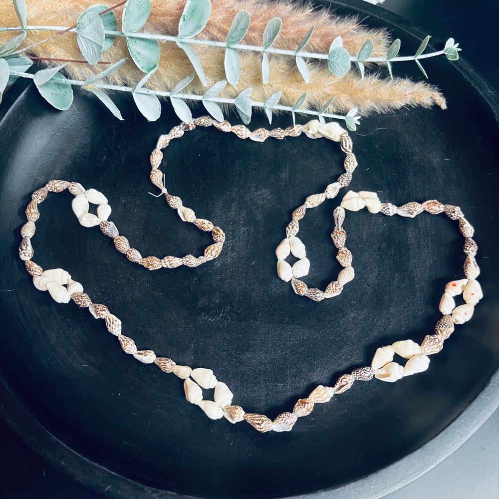 Vintage Shell Beaded‎ Necklace | Made in Philippines | Earthy Natural Ocean Boho